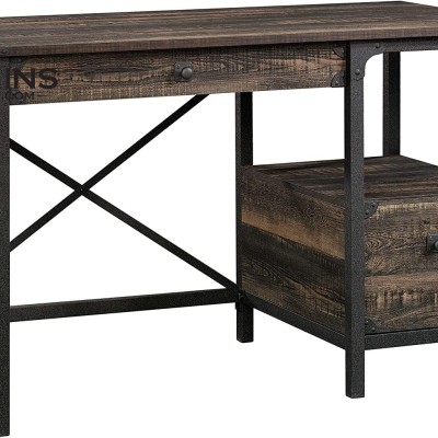 Rustic Modern Desk, L: 47.48″ X W: 23.47″ X H: 29.53″, Carbon Oak Finish Profile Picture