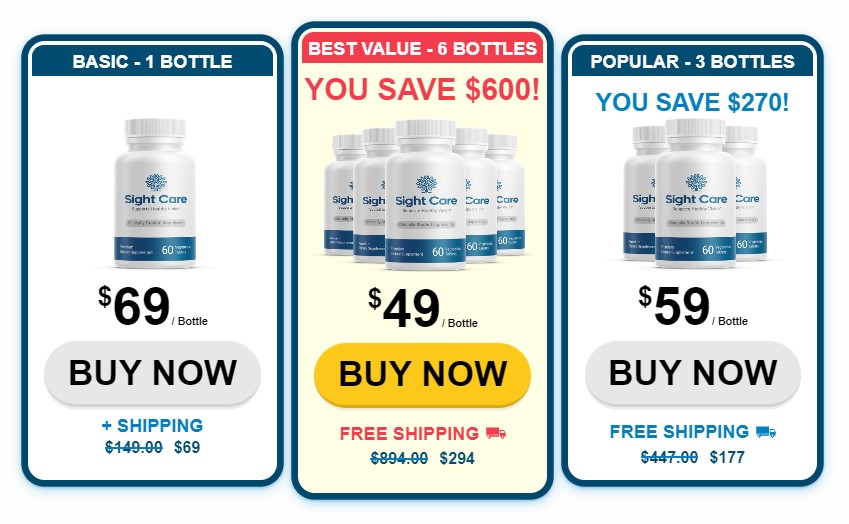 SightCare Reviews Canada and United States You Can Order SightCare Just $69 Per Bottle…Sight Care Price!