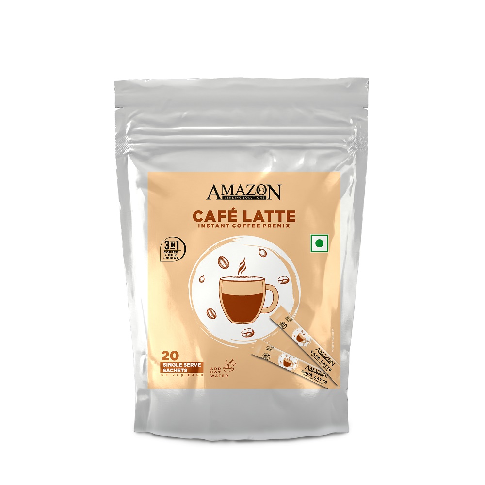 Amazon 3-in-1 Instant Cafe Latte Coffee Premix | 20 Sachets