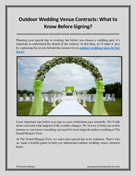 Outdoor Wedding Venue Contracts What To Know Before Signing