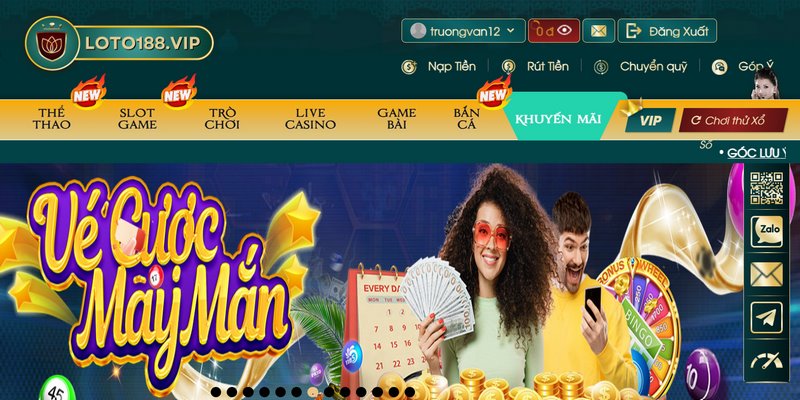 Nạp rút tiền Loto188 nhanh gọn lẹ với hạn mức cực lớn