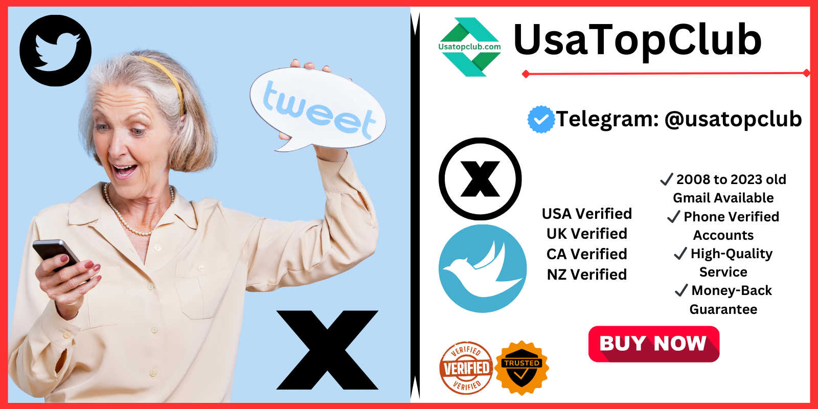 Buy Old Twitter Accounts - 100% USA,UK,CA Old Twitter sell