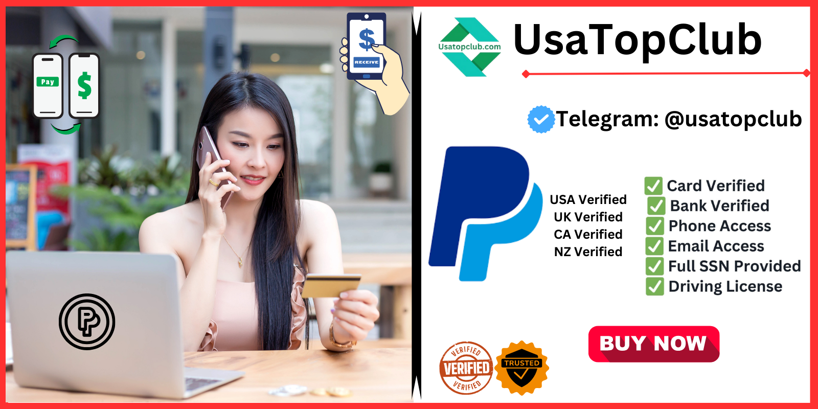 Buy Verified PayPal Account - 100% USA, UK, CA PayPal