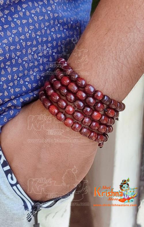 108 Barrel Beads Pure Chandan Wood Bracelet and Mala