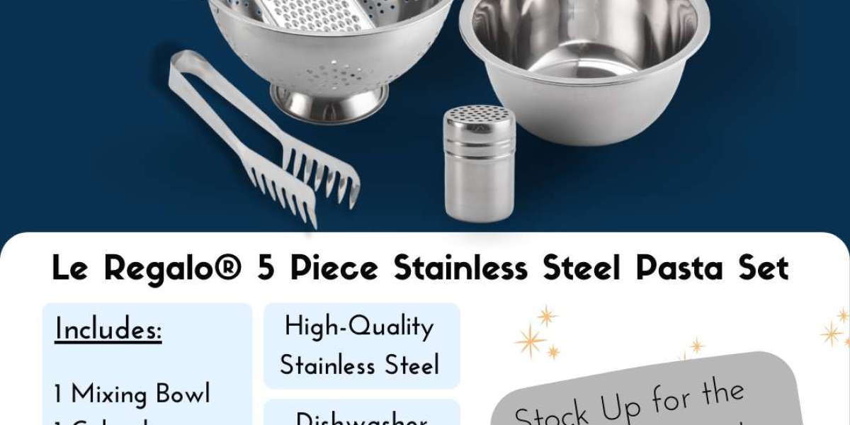 Boost Your Kitchenware Collection with the Le Regalo 5 Piece Stainless Steel Colander Set