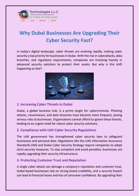 Why Dubai Businesses Are Upgrading Their Cyber Security Fast? | PDF