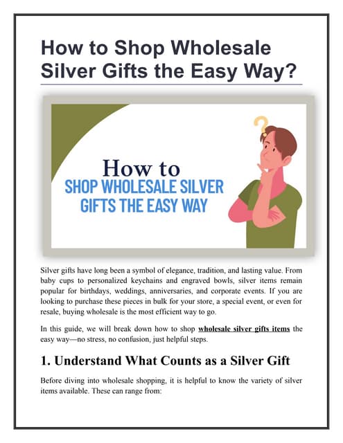 How to Shop Wholesale Silver Gifts the Easy Way? | PDF